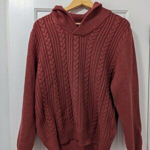 Jos. A. Bank | Red Shawl Collar Cable Knit Sweater - Executive Collection